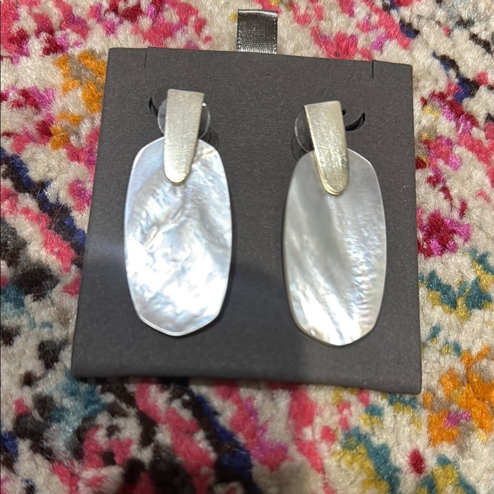 Kendra Scott gold and pearl Aragon Dangle Earrings